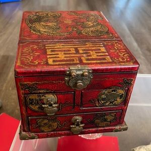 China Alten Jewelry’s Dressing box, multi schicht spiegel, solide holz schmuck